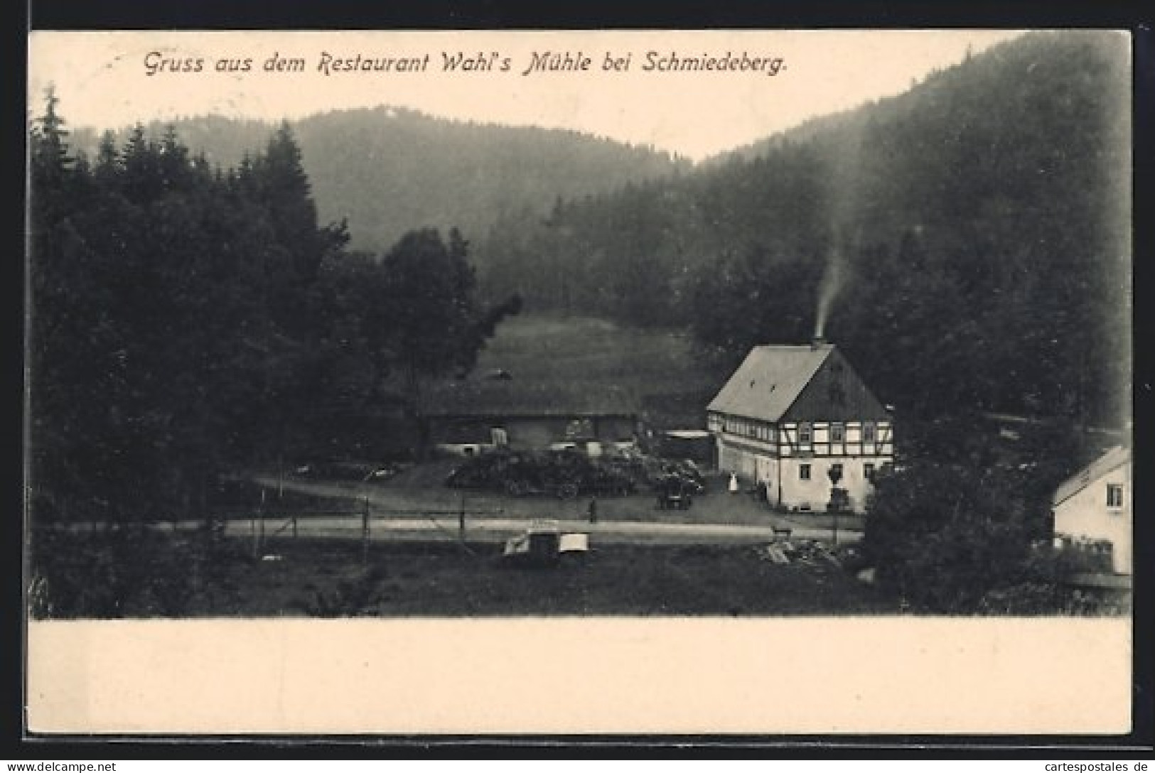 AK Schmiedeberg / Erzg., Restaurant Wahl`s Mühle  - Schmiedeberg (Erzgeb.)