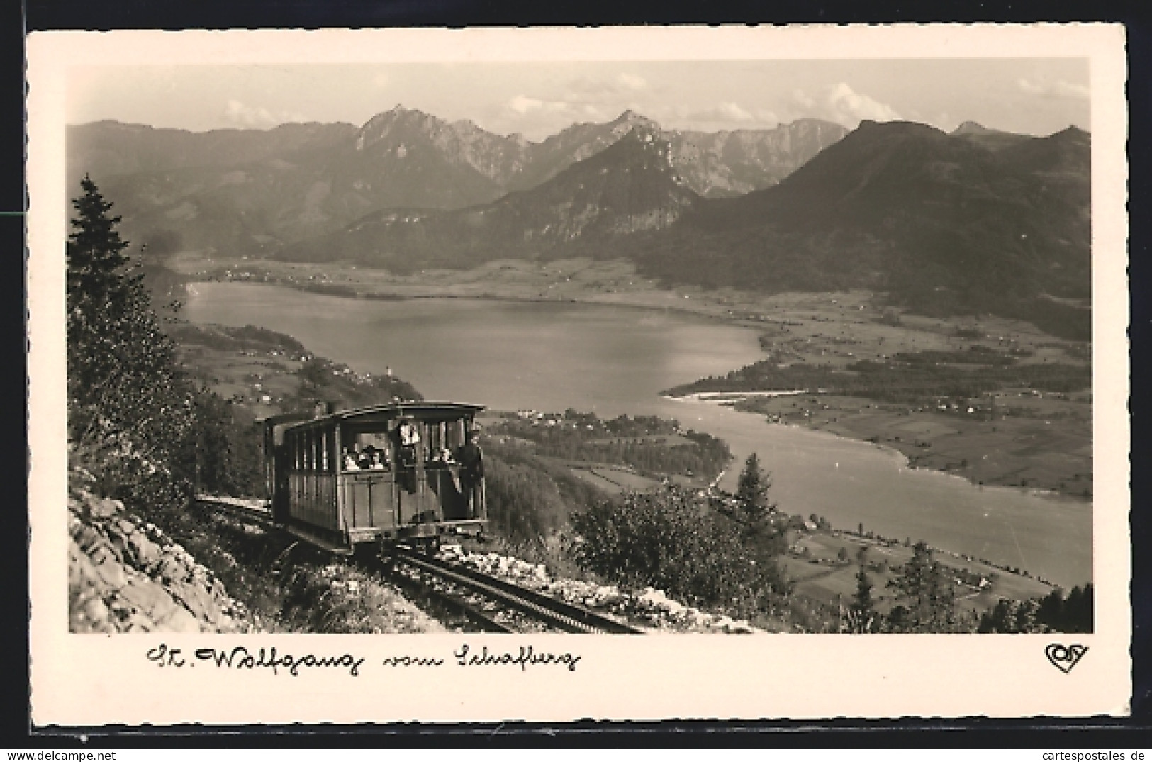 AK St. Wolfgang, Blick Vom Schafberg Aus Und Bergbahn  - Sonstige & Ohne Zuordnung