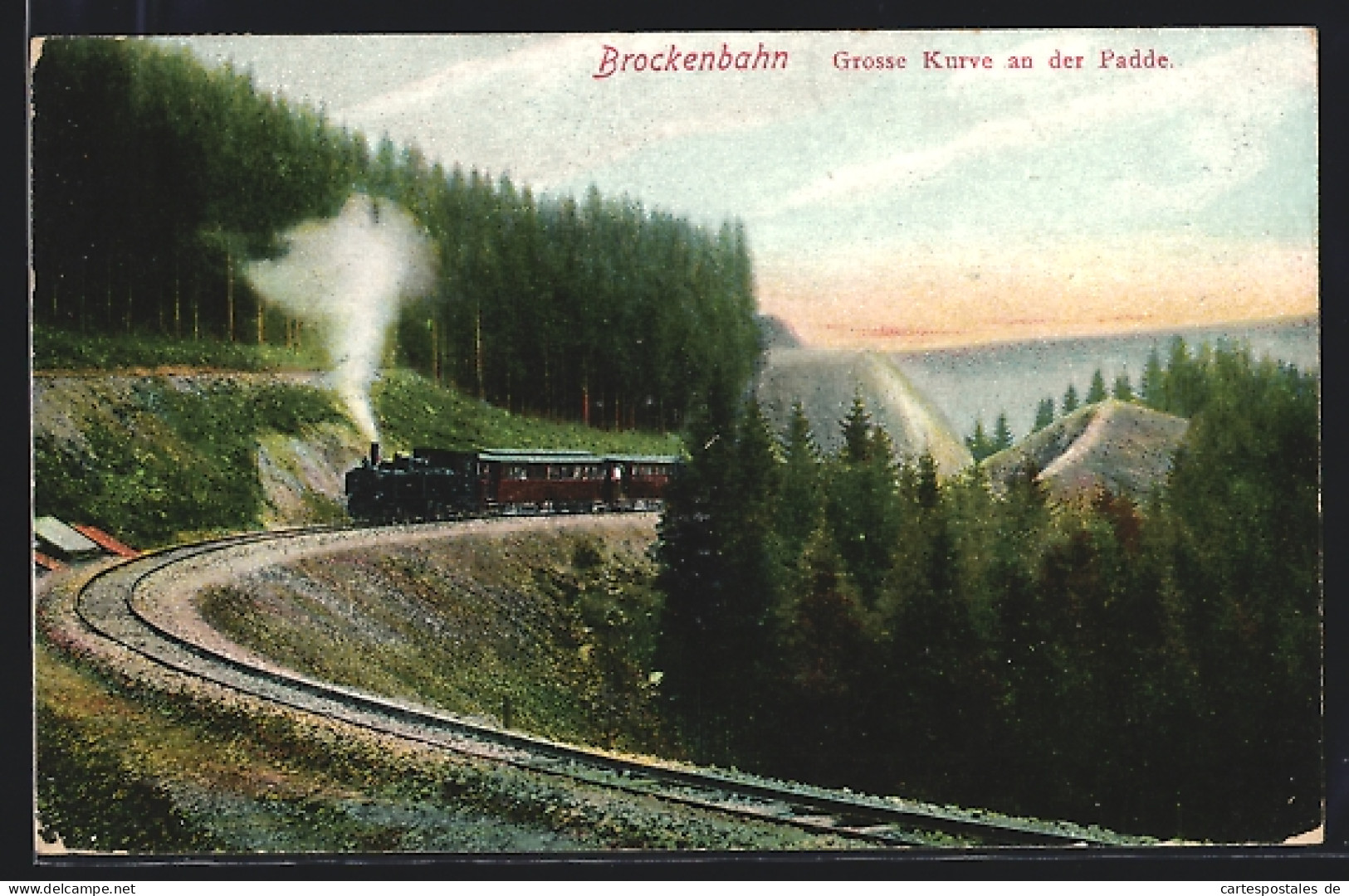 AK Brocken, Die Grosse Kurve An Der Padde Der Brockenbahn  - Other & Unclassified