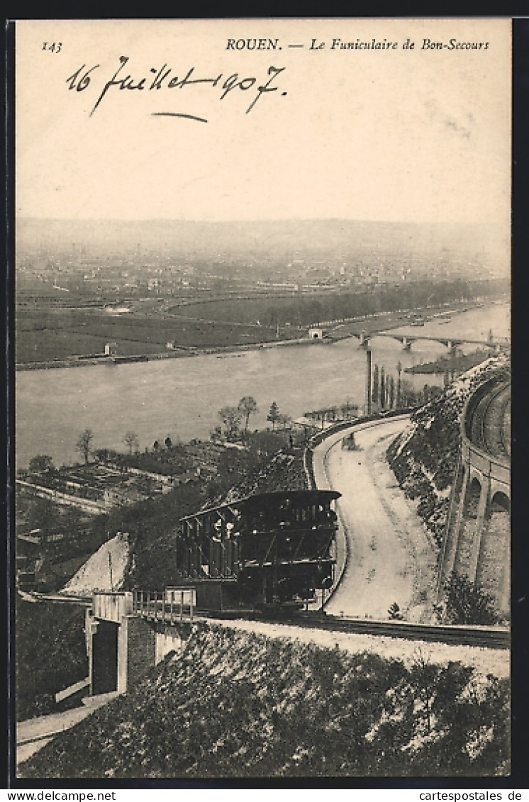 AK Rouen, Le Funiculaire De Bon-Secours - Bergbahn  - Andere & Zonder Classificatie