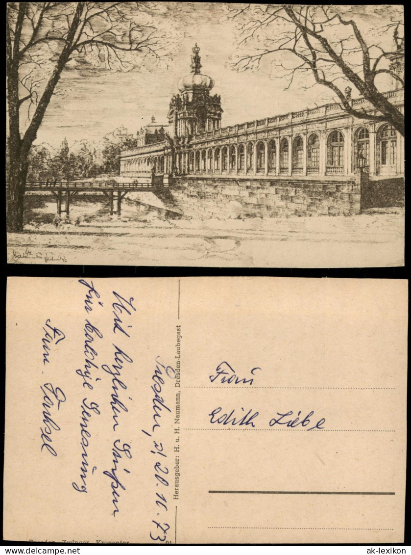 Ansichtskarte Innere Altstadt-Dresden Dresdner Zwinger, Künstlerkarte 1928 - Dresden