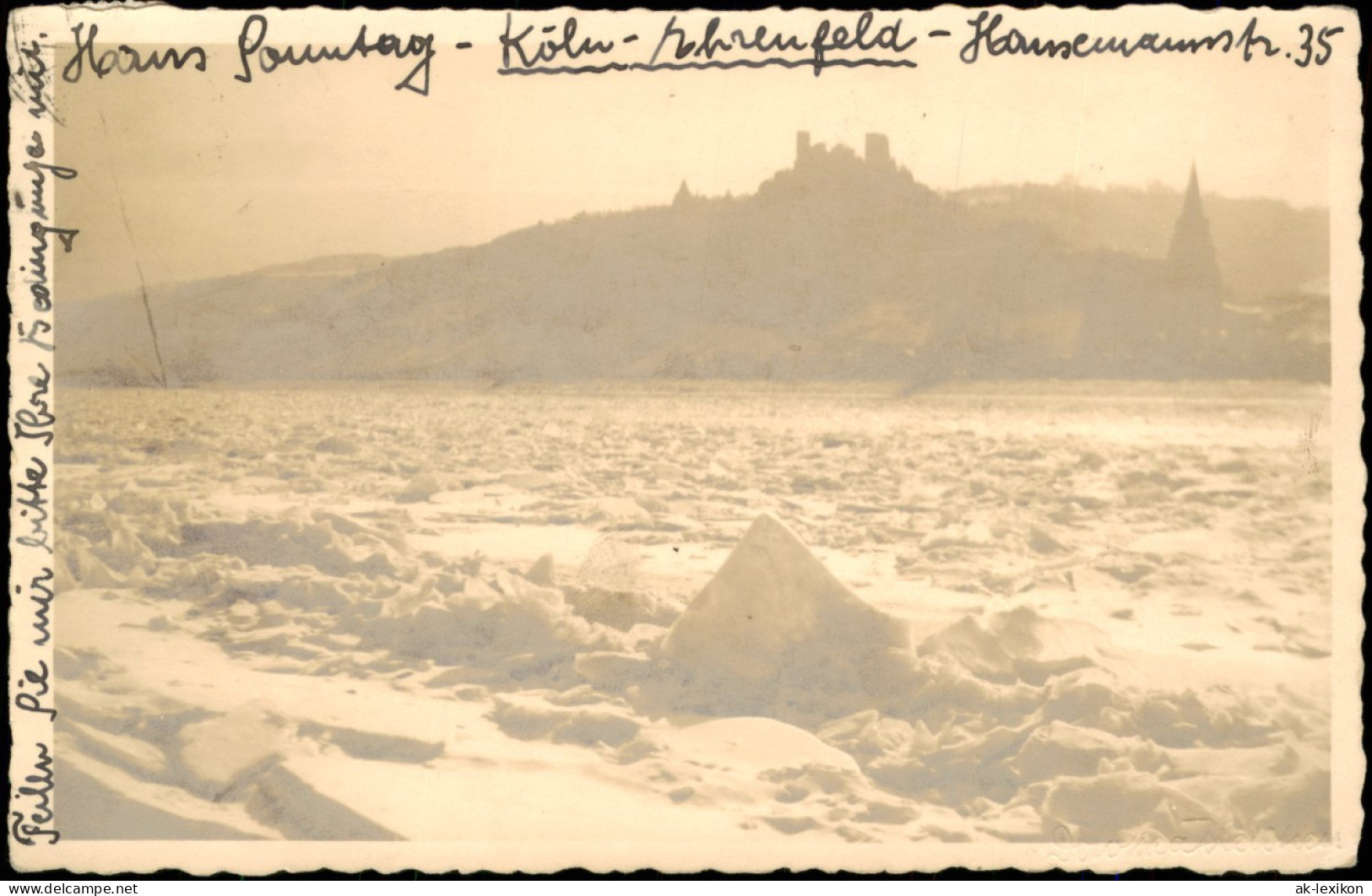 Foto  Rhein Im Winter Zugefroren 1930 Privatfoto   Gel. Stempel Köln - Sin Clasificación