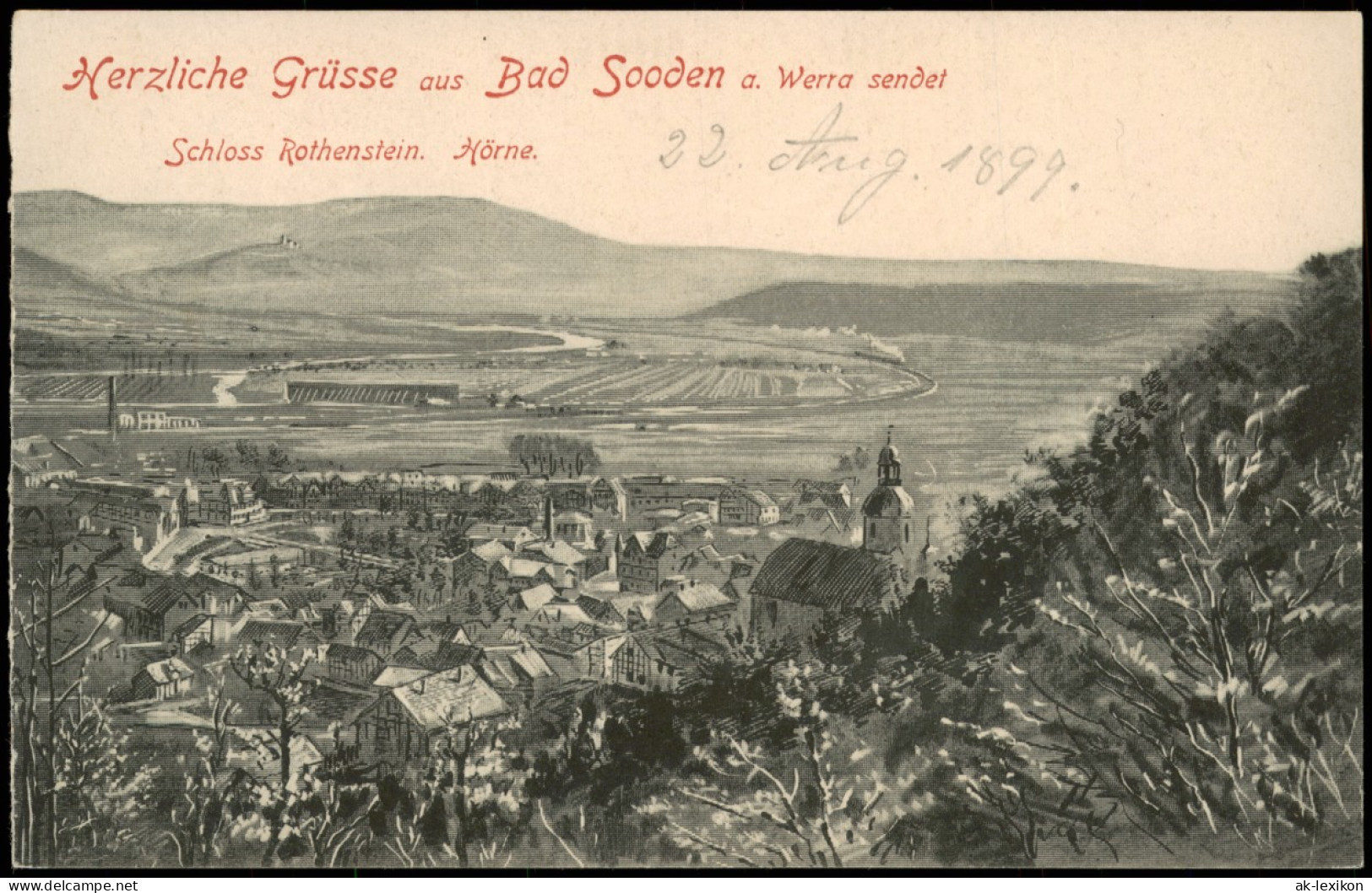 Ansichtskarte Bad Sooden-Bad Sooden-Allendorf Schloß Rothstein, Hörne 1899 - Bad Sooden-Allendorf