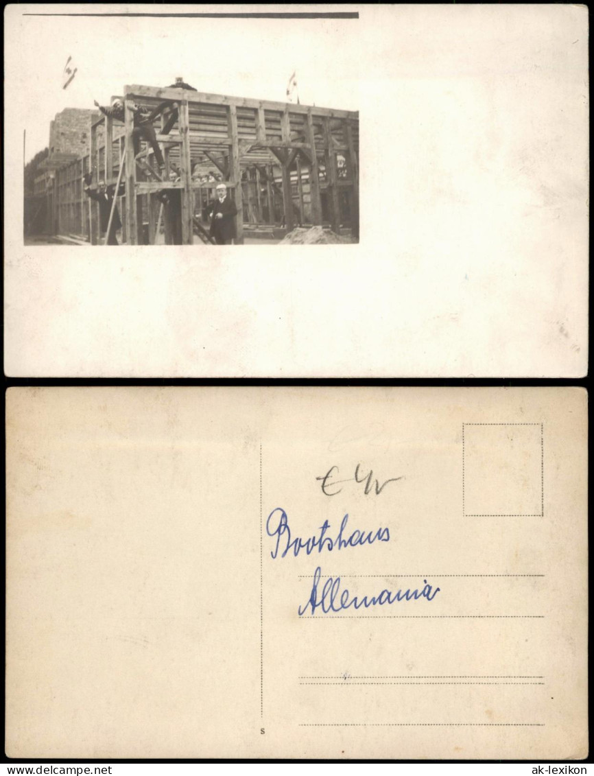 Foto  Studentika Bootshaus Allemania Im Bau 1927 Privatfoto - Ohne Zuordnung