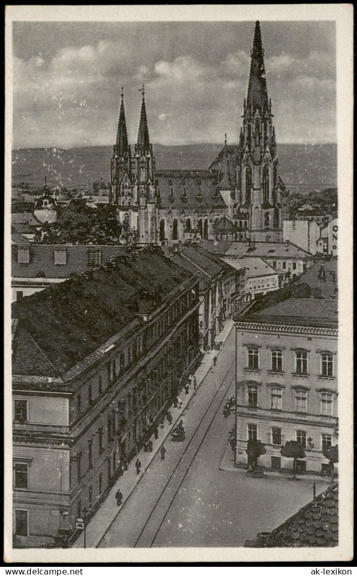 Postcard Olmütz Olomouc Straße, Dom, Panorama 1932 - Tschechische Republik