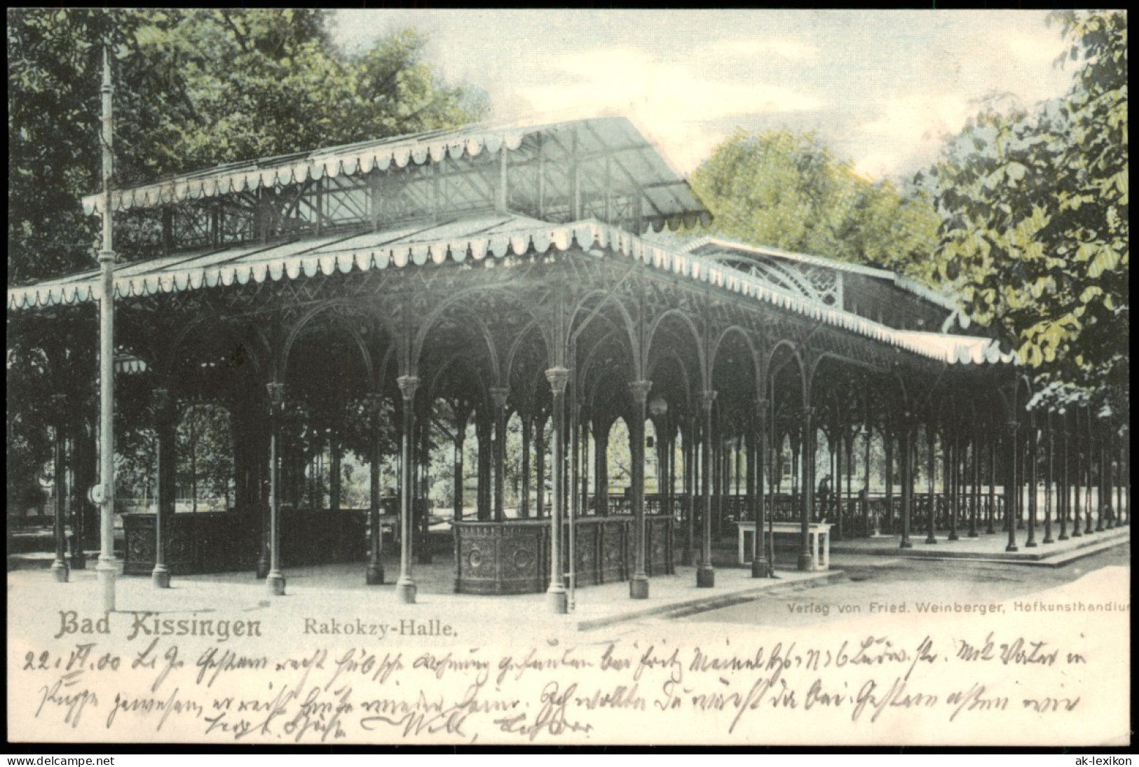 Ansichtskarte Bad Kissingen Rakozy-Halle (colorierte AK) 1900 - Bad Kissingen