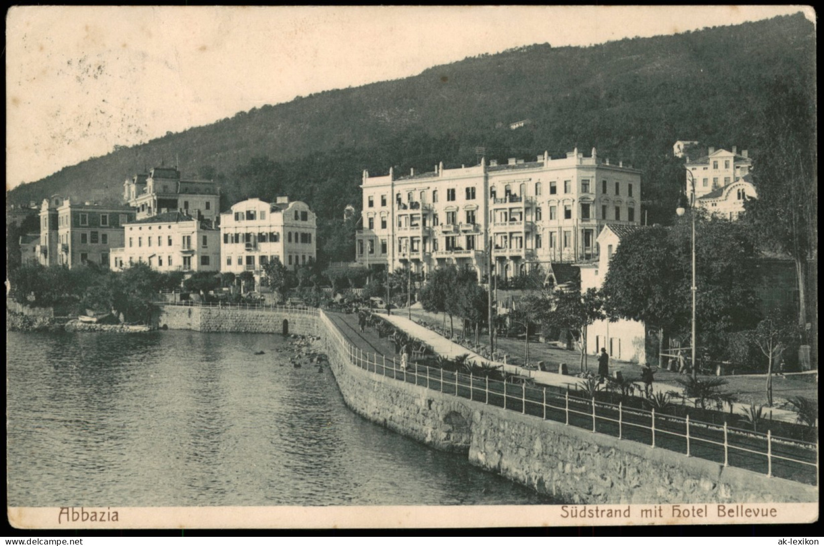 Sankt Jakobi Opatija (Abbazia)  Hotel Bellevue 1917 Debreczen (Ankunftsstempel) - Croatie