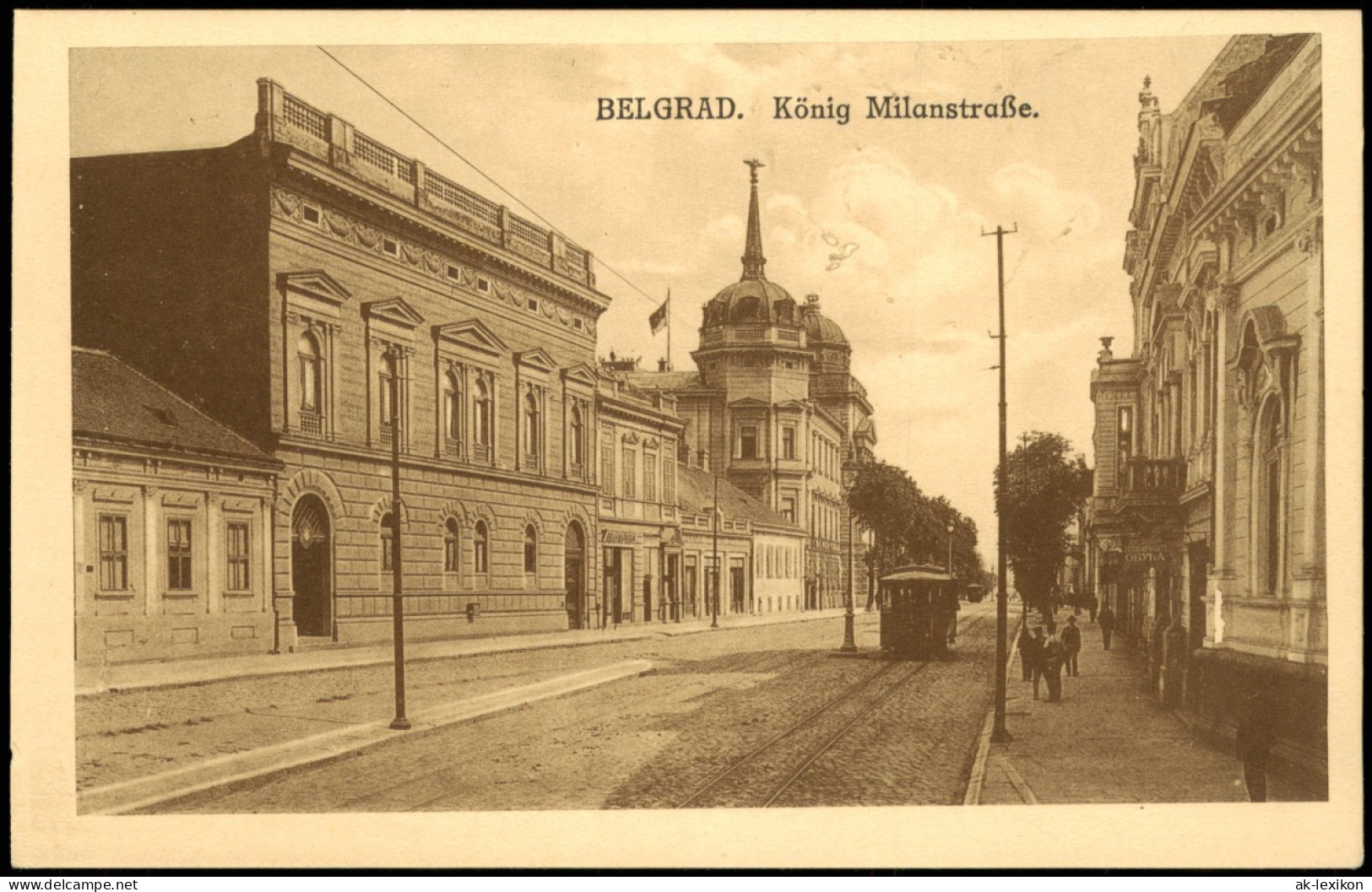 Belgrad Beograd (Београд) König Milanstraße. Straße Roi Milan 1918 - Serbien