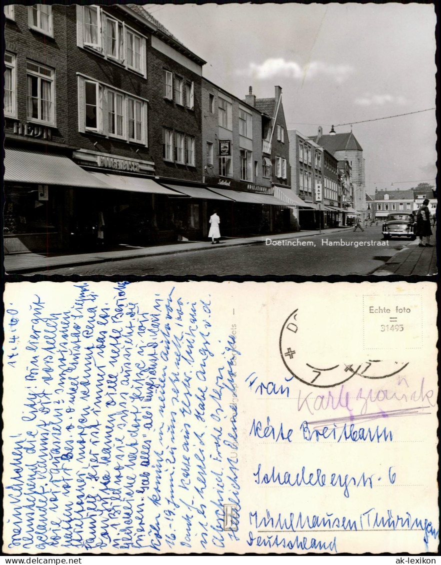 Postkaart Doetinchem Hamburgerstraat, Geschäfte 1954 - Sonstige & Ohne Zuordnung