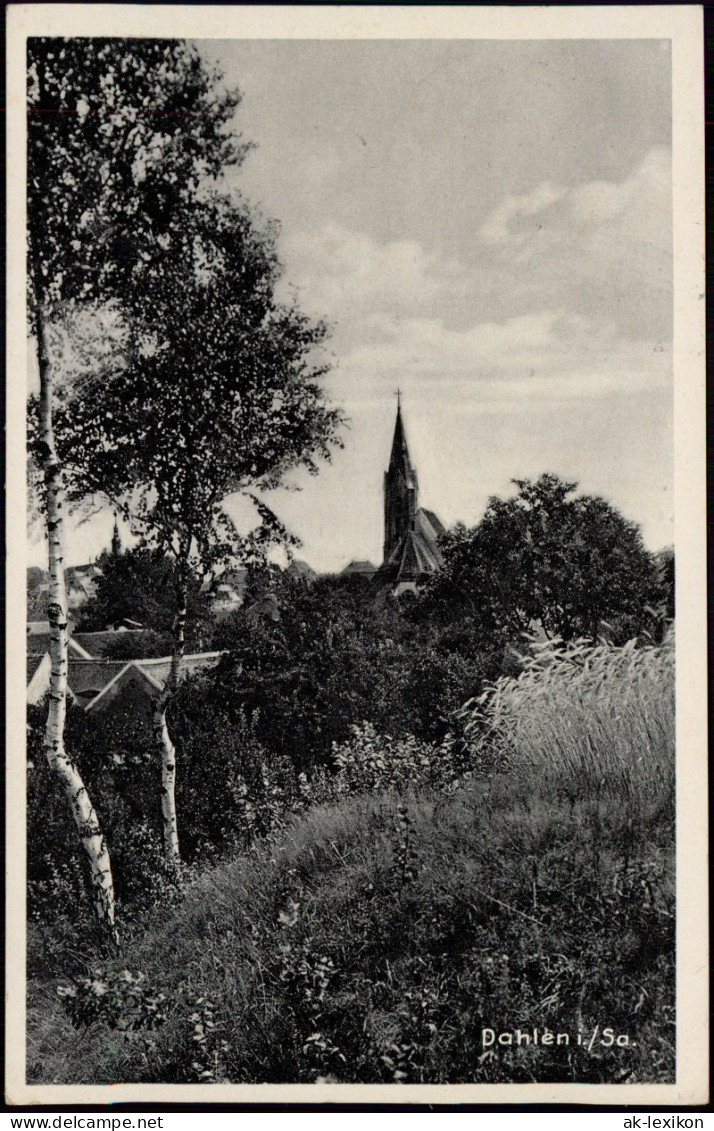 Ansichtskarte Dahlen Blick Vom Hang Auf Die Kirche 1937 - Dahlen