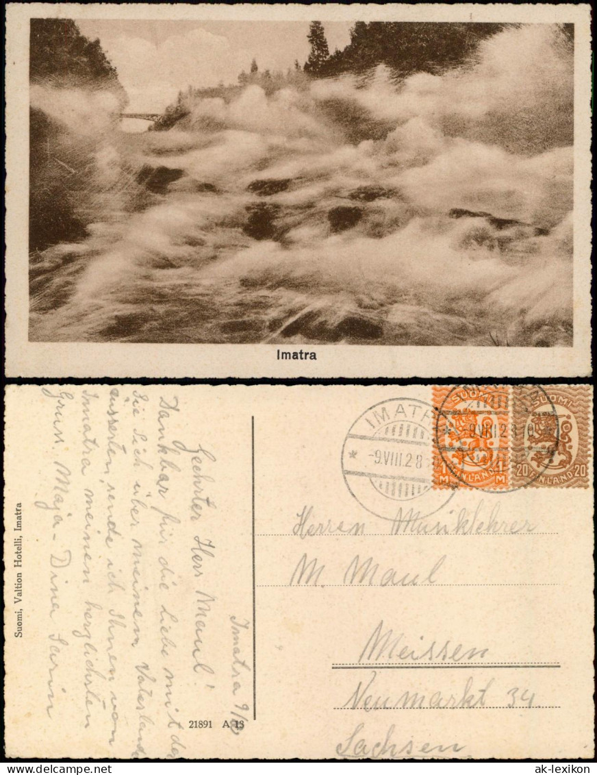 Postcard Imatra Umland Karelien Suomi 1928 - Finlandia