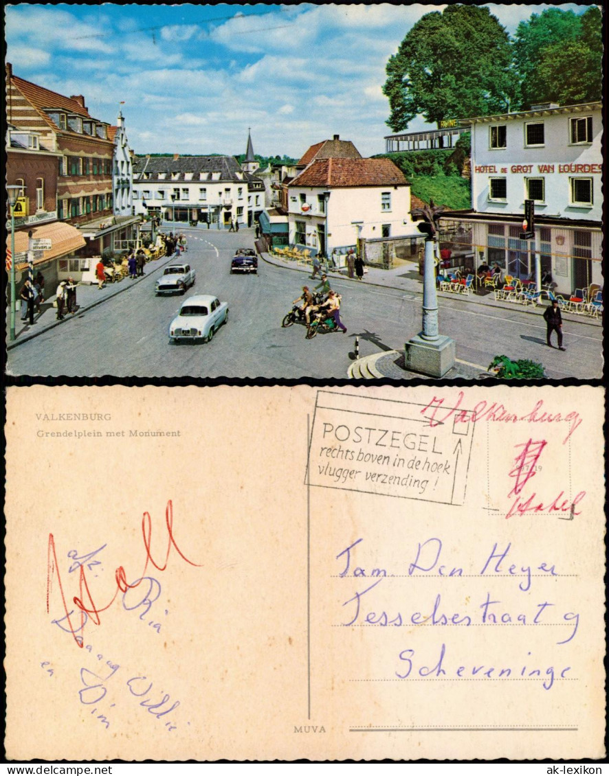 Postkaart Valkenburg Aan De Geul Grendelplein Met Monument, Hotel 1971 - Otros & Sin Clasificación