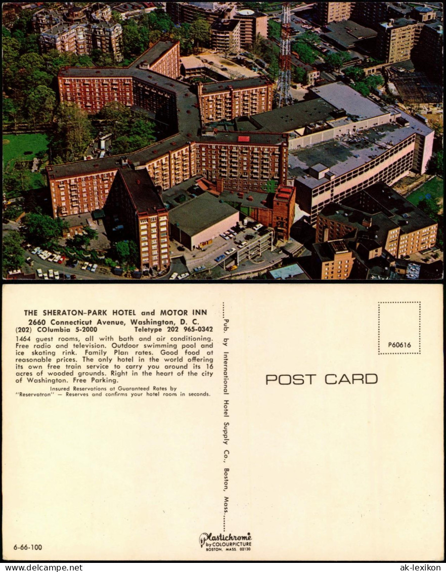 Washington D.C. Luftbilder Birdsview THE SHERATON-PARK HOTEL And MOTOR INN 1966 - Washington DC