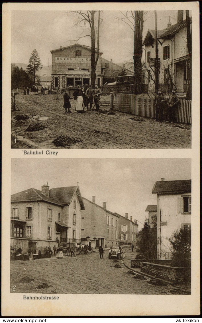 Cirey-sur-Vezouze Bahnhofstrasse, Bahnhof - 2 Bild Frankreich 1915 - Cirey Sur Vezouze