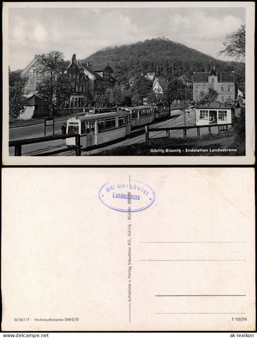 Biesnitz-Görlitz Zgorzelec Straßenbahn Endstation Biesnitz 1958 - Görlitz
