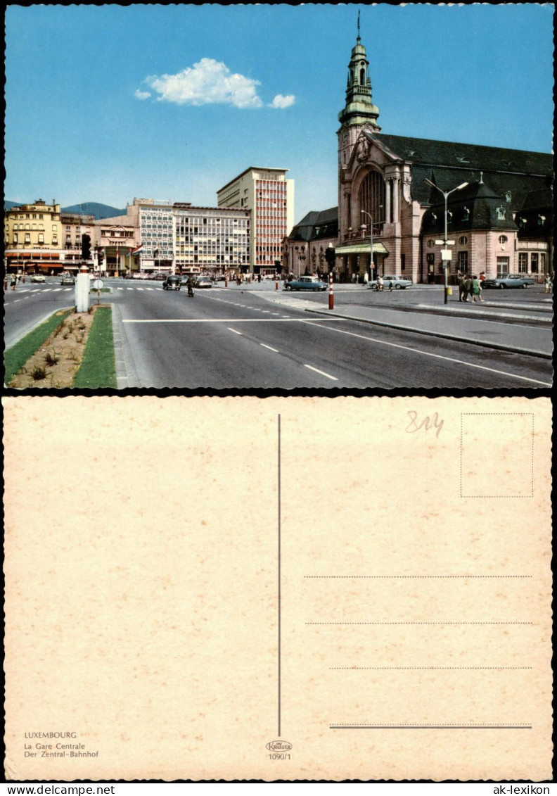 Postcard Luxemburg Hauptbahnhof Gare Centrale 1970 - Sonstige & Ohne Zuordnung