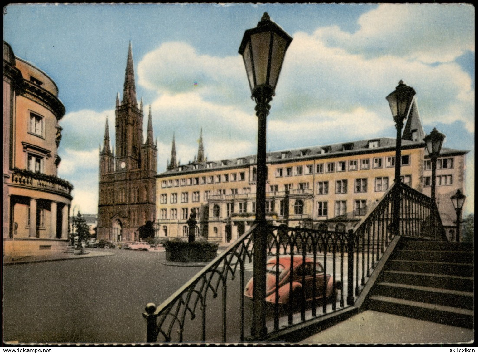 Ansichtskarte Wiesbaden Rathaus Mit Marktkirche 1957 - Wiesbaden