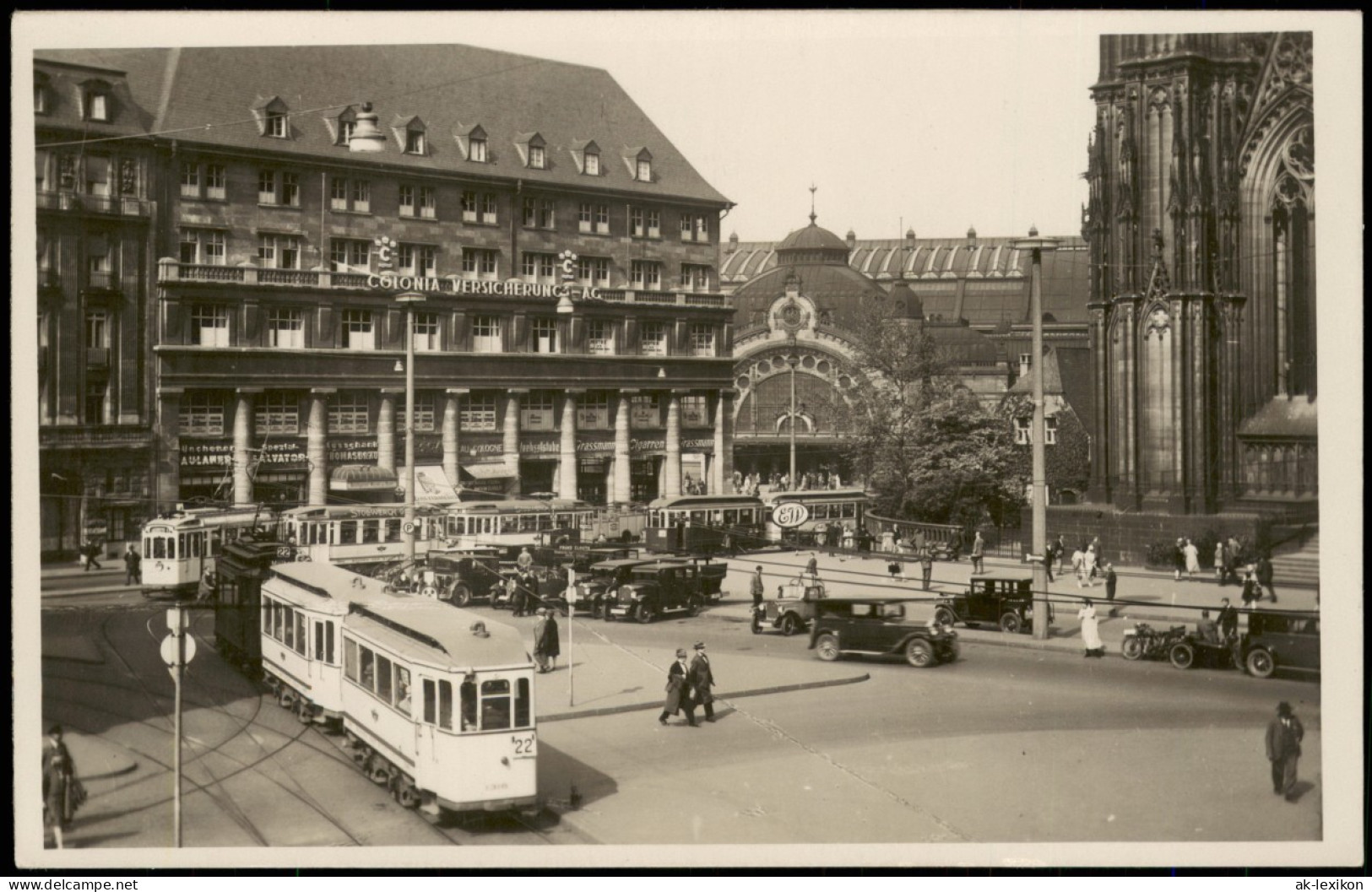Köln Straßenbahn, Colonia Versicherungen, Bahnhof 1926 Privatfoto - Koeln