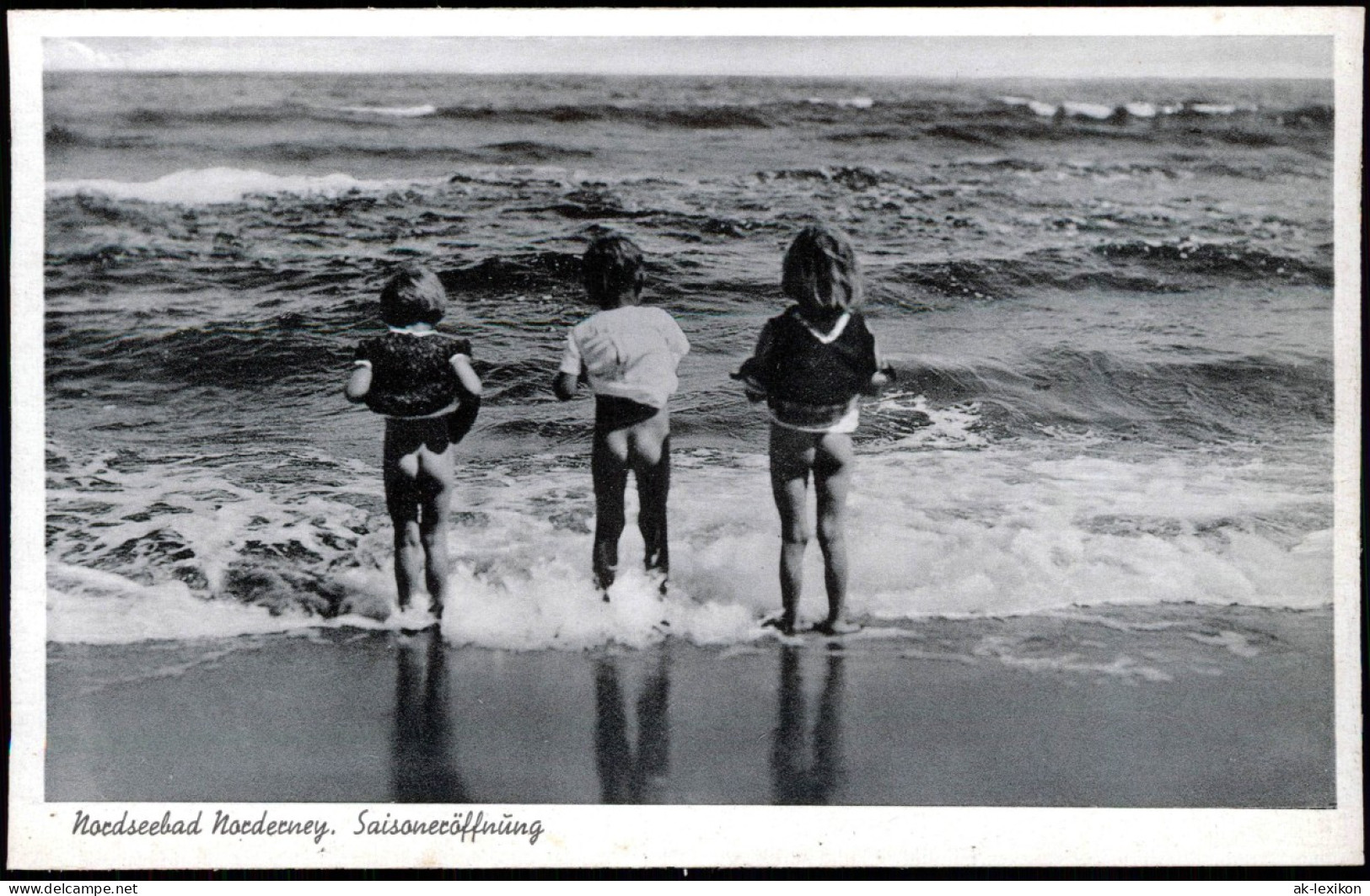 Ansichtskarte Norderney Kinder Beim Anbaden Saisoneröffnung, Strand 1935 - Norderney