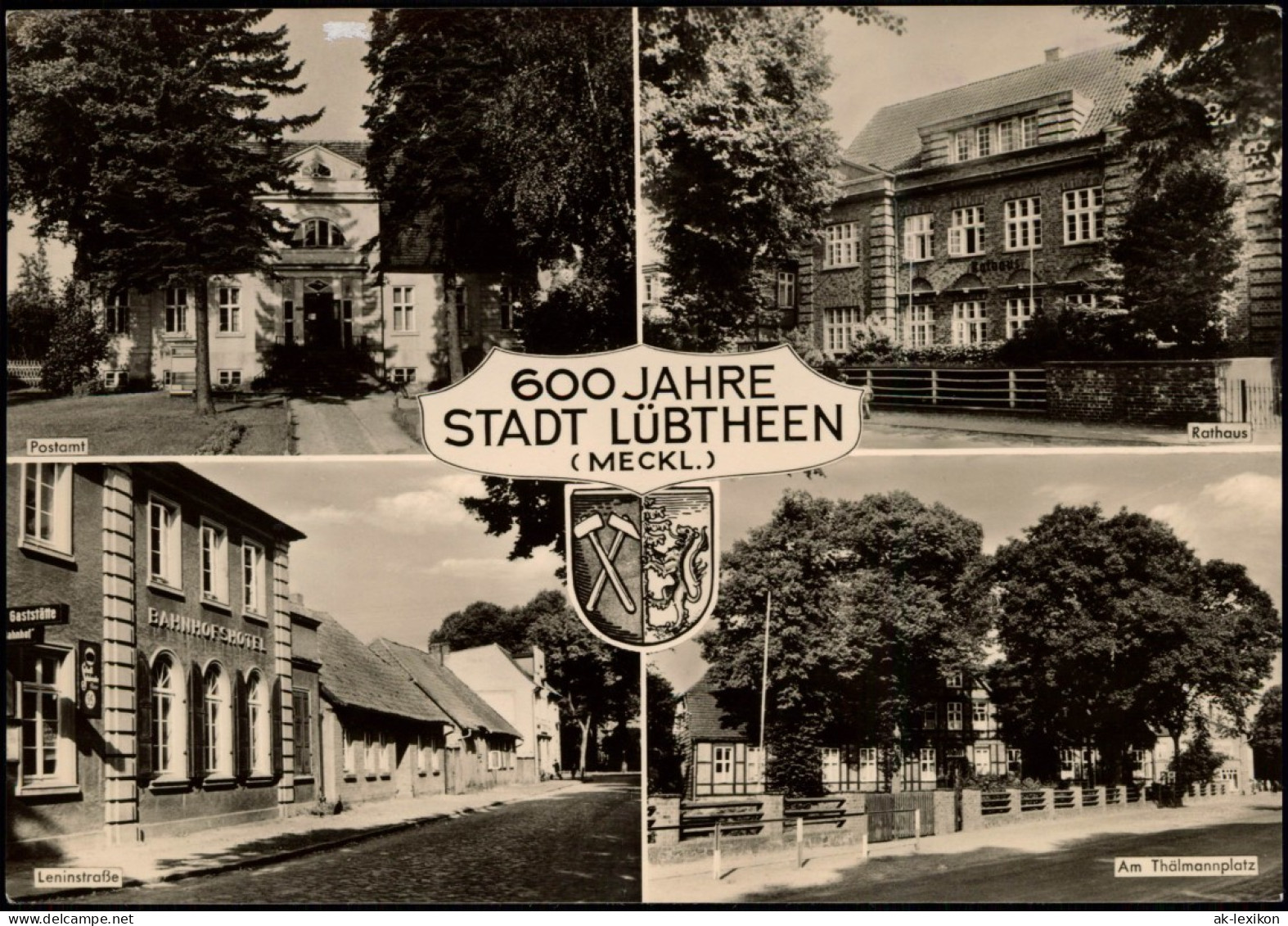 Ansichtskarte Lübtheen Post, Platz Leninstraße 1963  Landpoststempel Jessenitz - Lübtheen