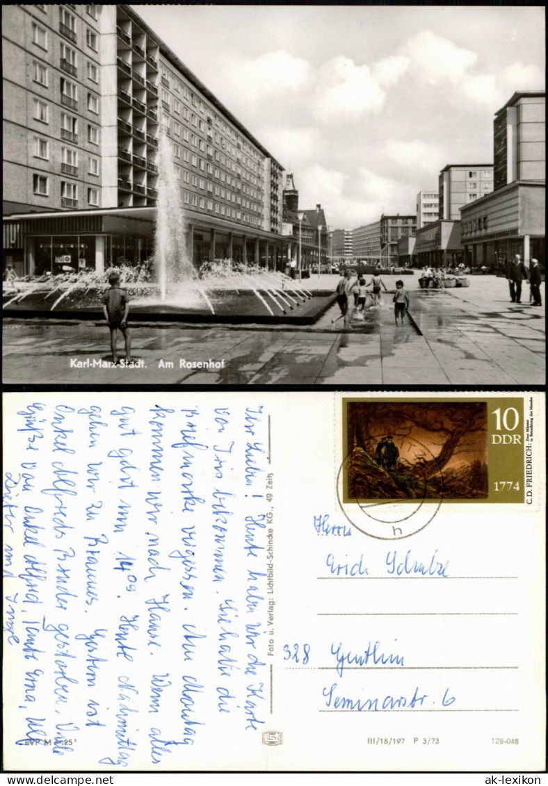 Ansichtskarte Zentrum-Chemnitz Rosenhof - Neubauten 1973 - Chemnitz