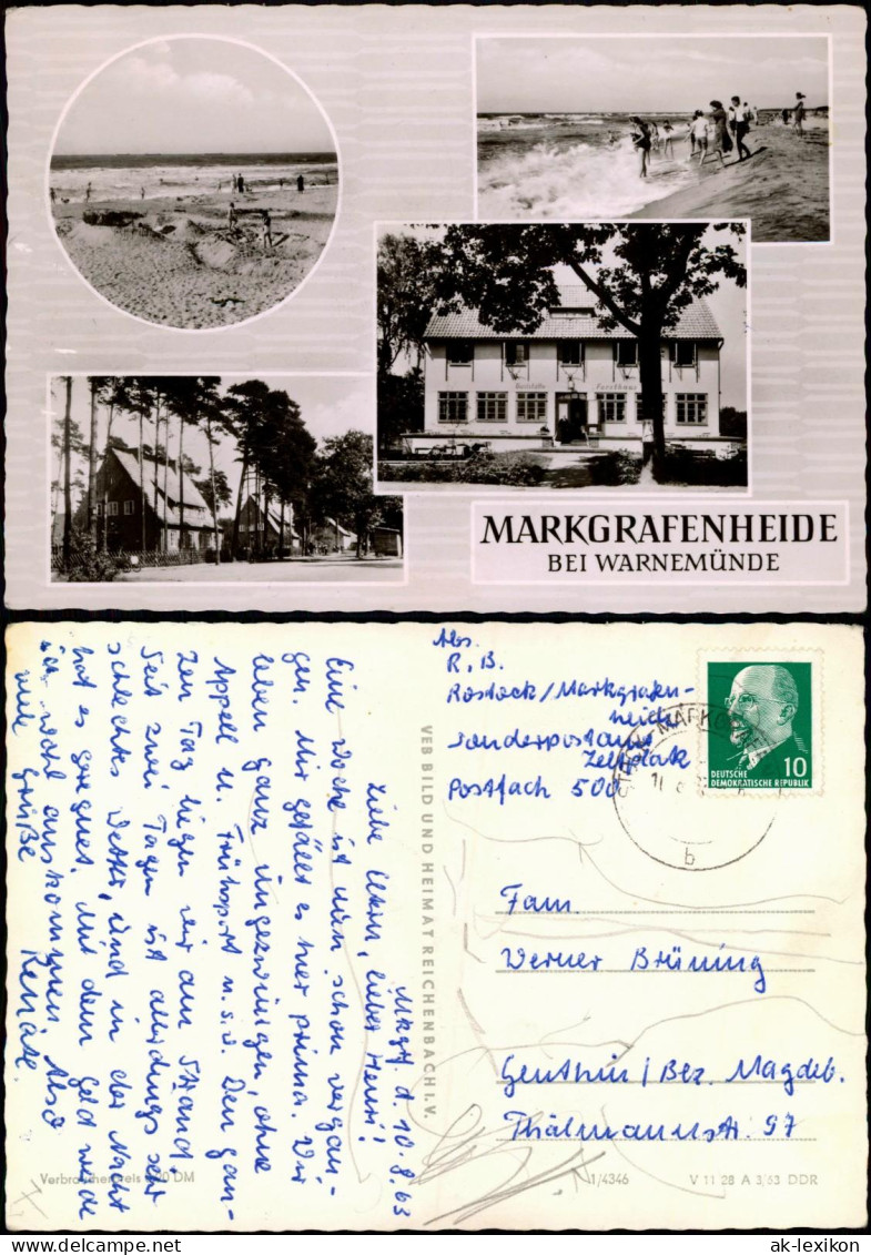 Markgrafenheide-Rostock DDR Mehrbild-AK Mit 4 Foto-Ortsansichten 1963 - Rostock