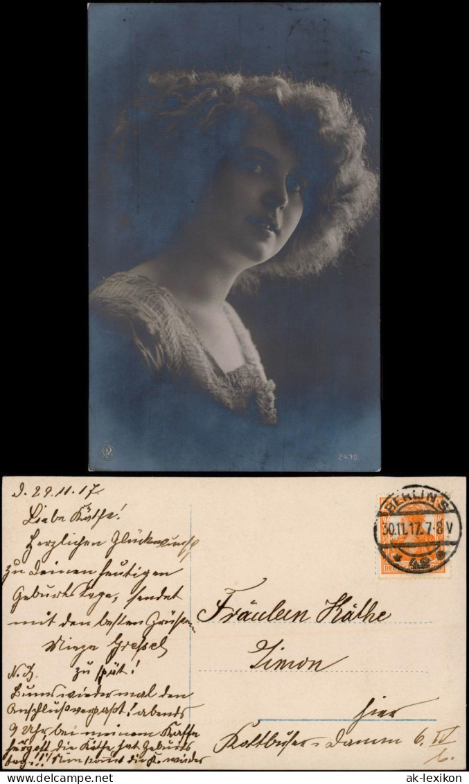 Frühe Fotokunst Frauen Motivkarte Foto-Porträt Einer Frau 1917 - Personen