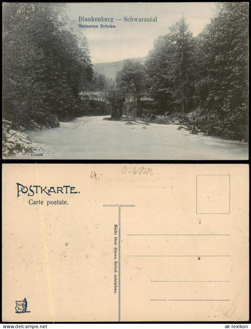 Ansichtskarte Bad Blankenburg Schwarzatal Schwarza Steinerne Brücke 1910 - Bad Blankenburg