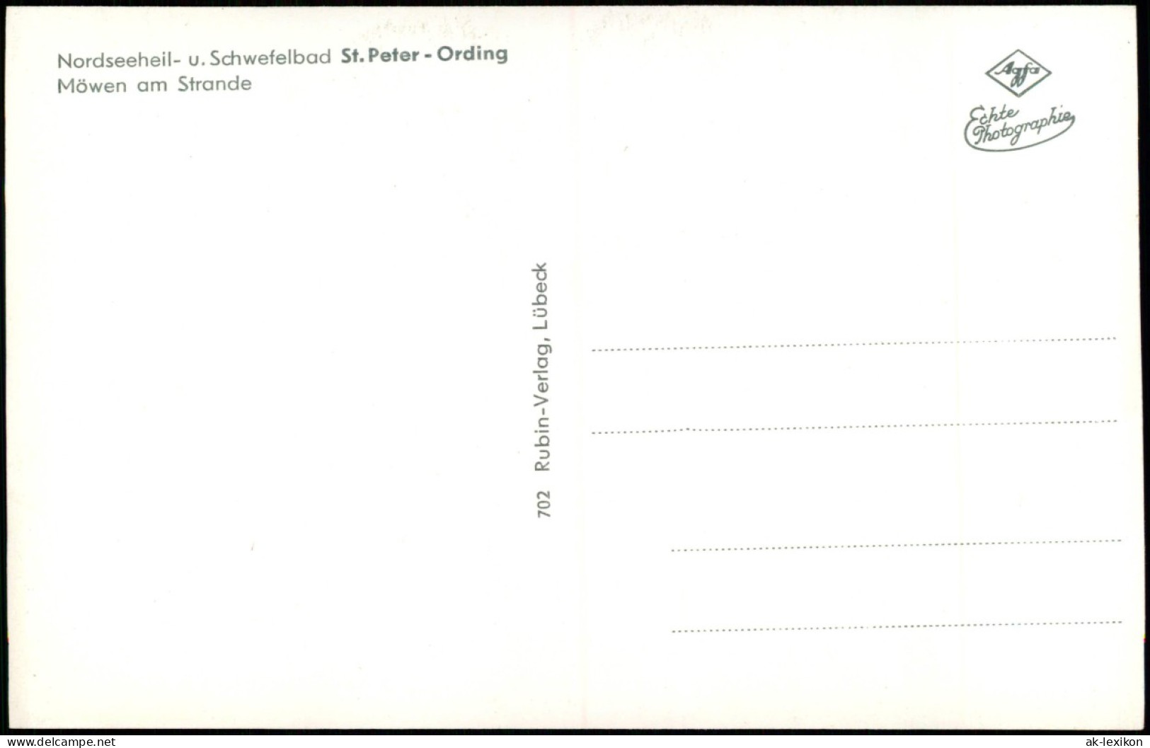 Ansichtskarte St. Peter-Ording Möwen Am Strande 1956 - Sonstige & Ohne Zuordnung