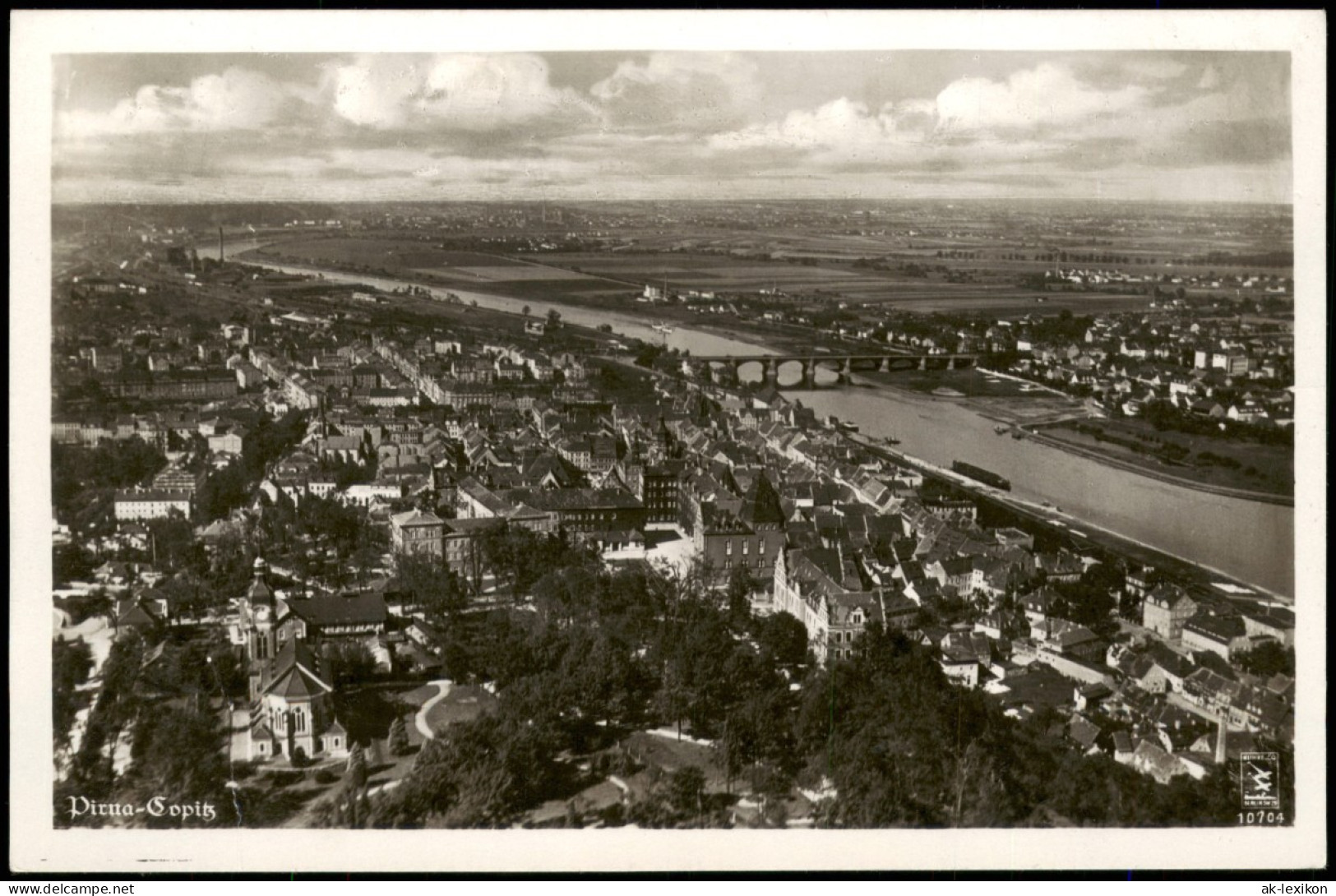 Ansichtskarte Copitz-Pirna Luftbild 1932 - Pirna