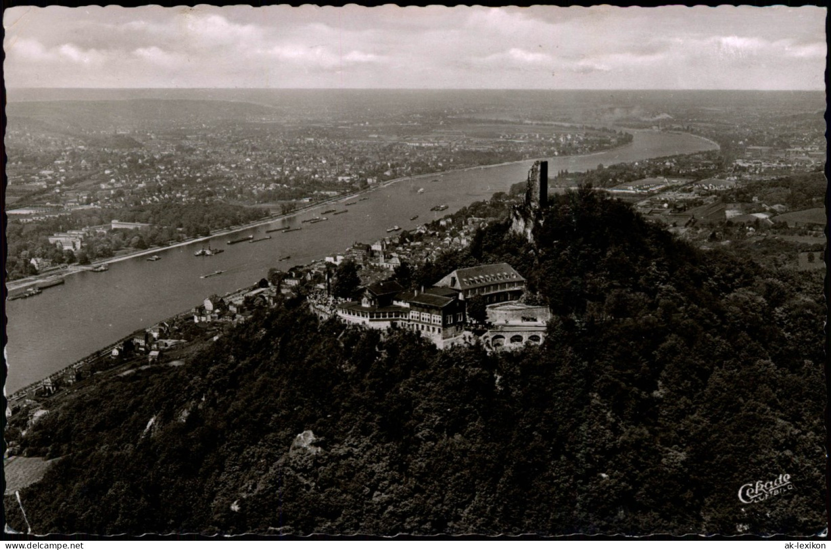 Ansichtskarte Königswinter Luftbild Hotel-Rastaurant Auf Dem Drachenfels 1959 - Koenigswinter