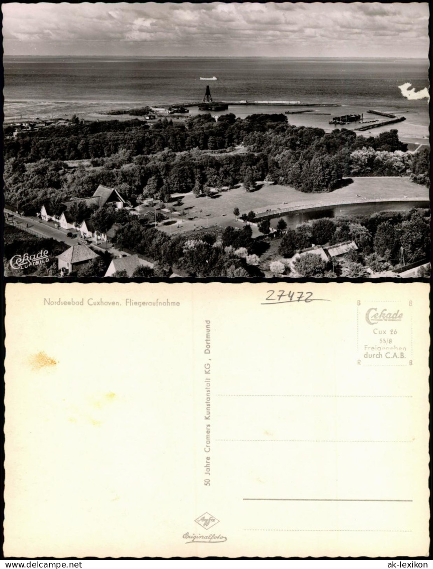 Ansichtskarte Cuxhaven Luftbild Fliegeraufnahme 1955 - Cuxhaven