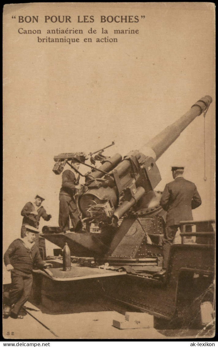 Militär  (Marine Frankreich) Canon Antiaérien Marine Britannique En Action 1915 - Guerre