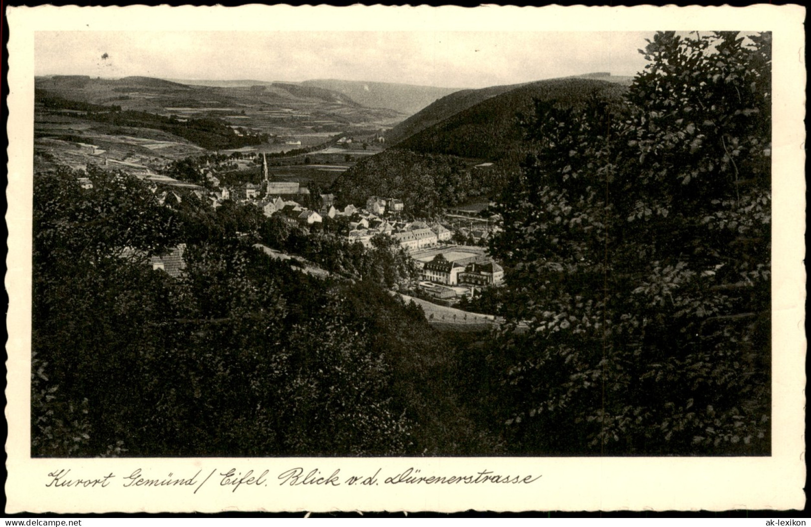 Schleiden-Gemünd Kurort Gemünd Eifel Blick V.d. Dürenerstrasse 1935 - Schleiden