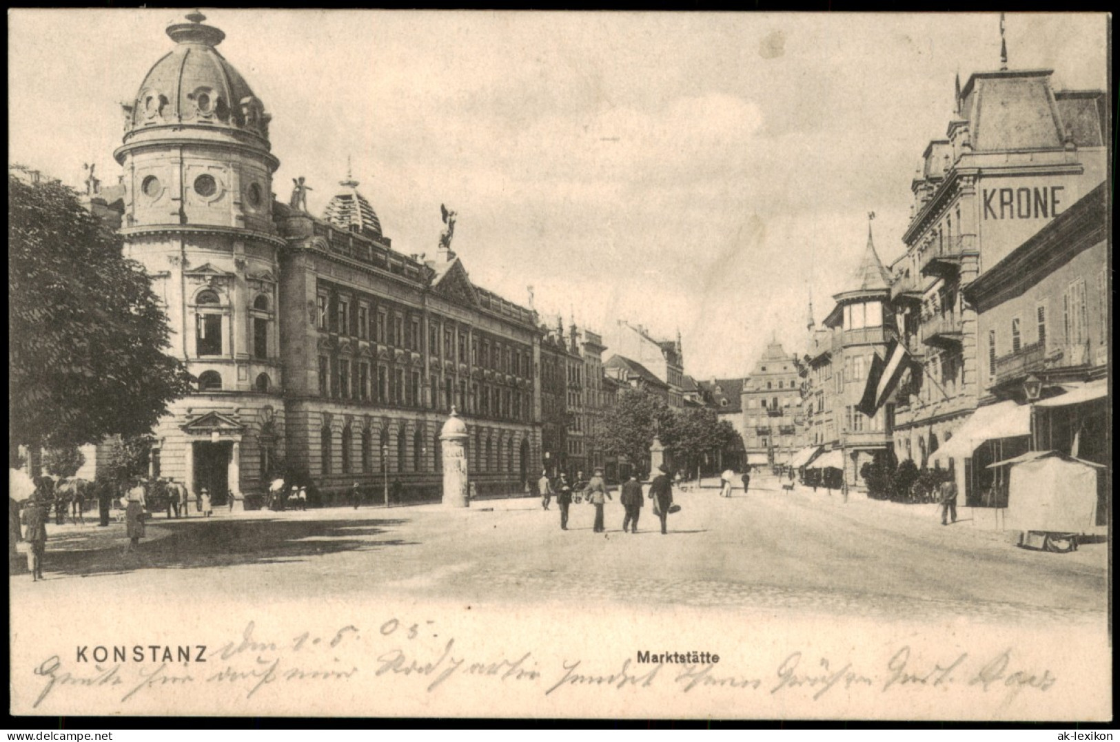 Ansichtskarte Konstanz Straße   Marktstätte 1905 Gel Chemnitz (Ankunftsstempel) - Konstanz