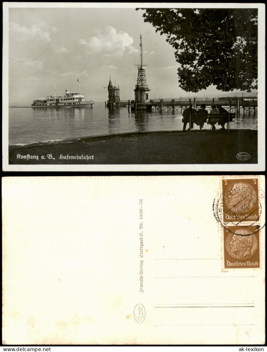 Konstanz Hafen Bodensee, Einlaufendes Fahrgastschiff, Schiff 1939 - Konstanz