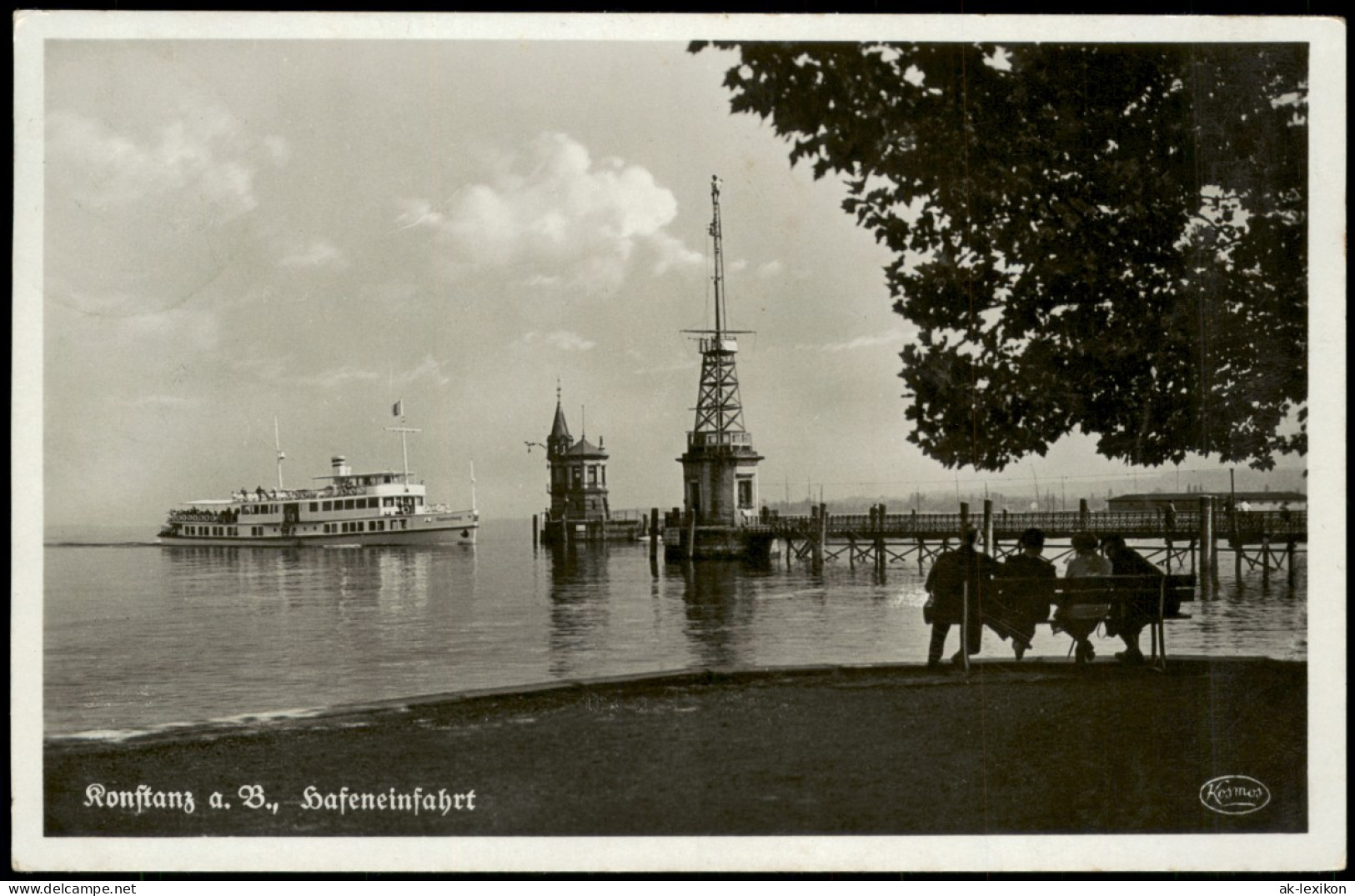 Konstanz Hafen Bodensee, Einlaufendes Fahrgastschiff, Schiff 1939 - Konstanz