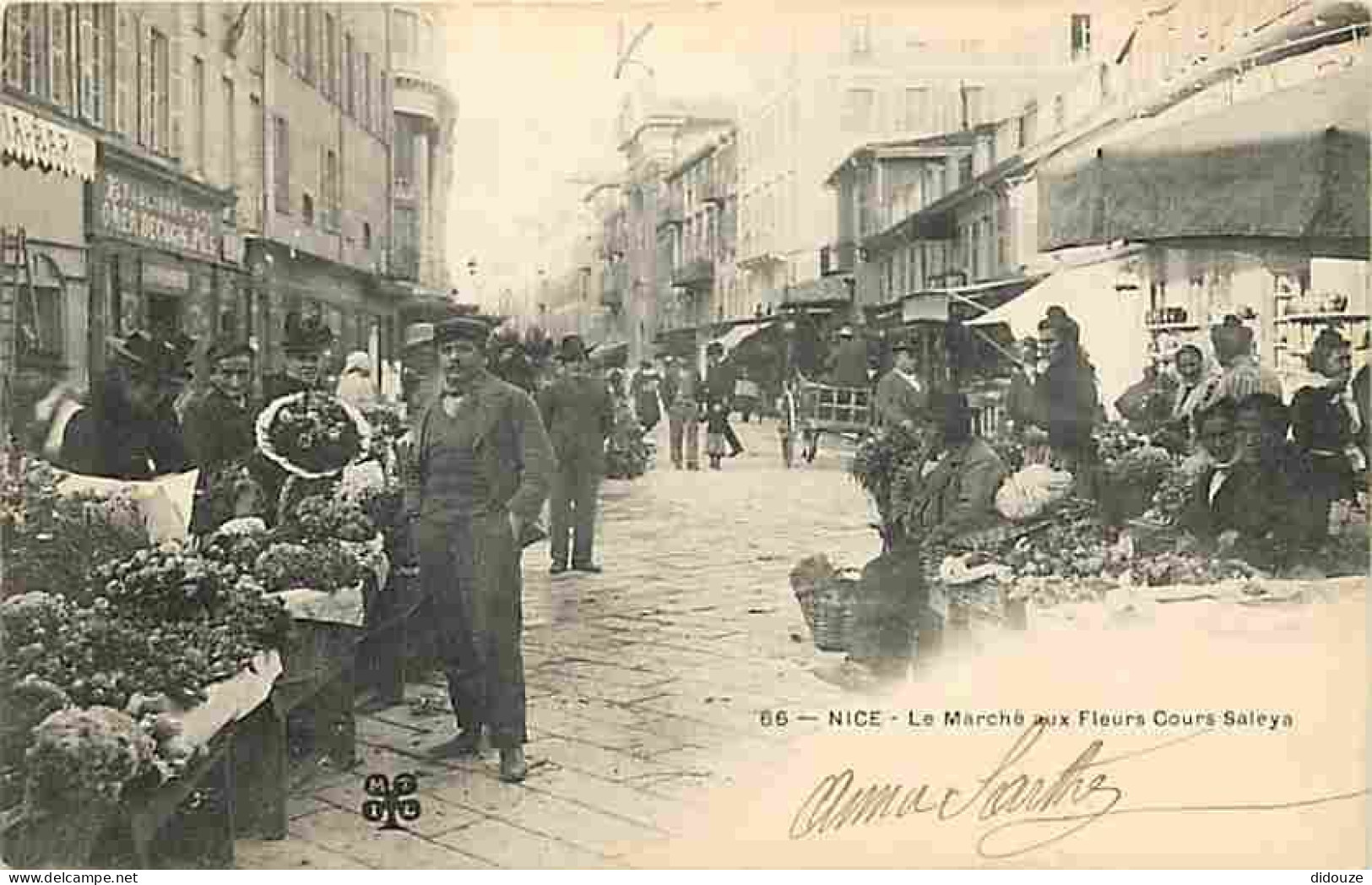 06 - Nice - Le Marché Aux Fleurs - Animée - Précurseur - Oblitération Ronde De 1903 - CPA - Voir Scans Recto-Verso - Cafés, Hôtels, Restaurants