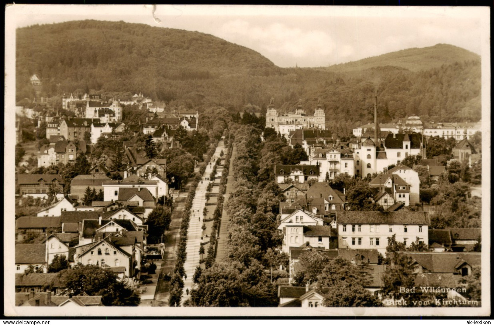 Ansichtskarte Bad Wildungen Blick Vom Kirchturm - Straße 1937 - Bad Wildungen