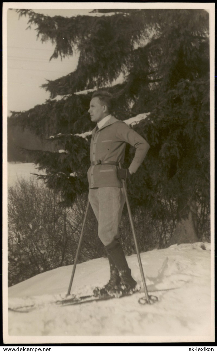 Ansichtskarte  Wintersport: Skifahrer/Snowboarder USA 1932 - Wintersport