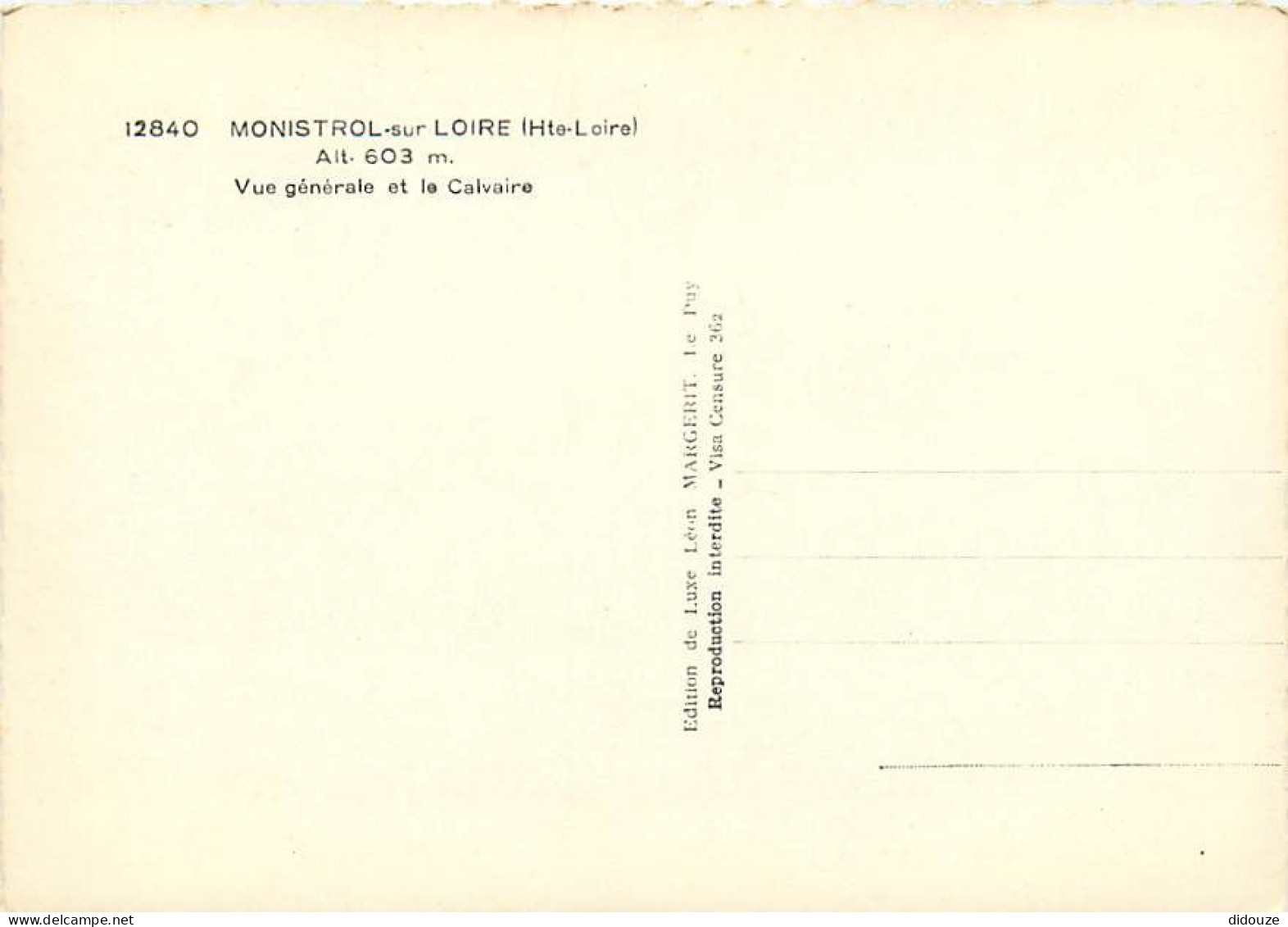 43 - Monistrol Sur Loire - Vue Générale Et Le Calvaire - Carte Dentelée - CPSM Grand Format - Voir Scans Recto-Verso - Monistrol Sur Loire