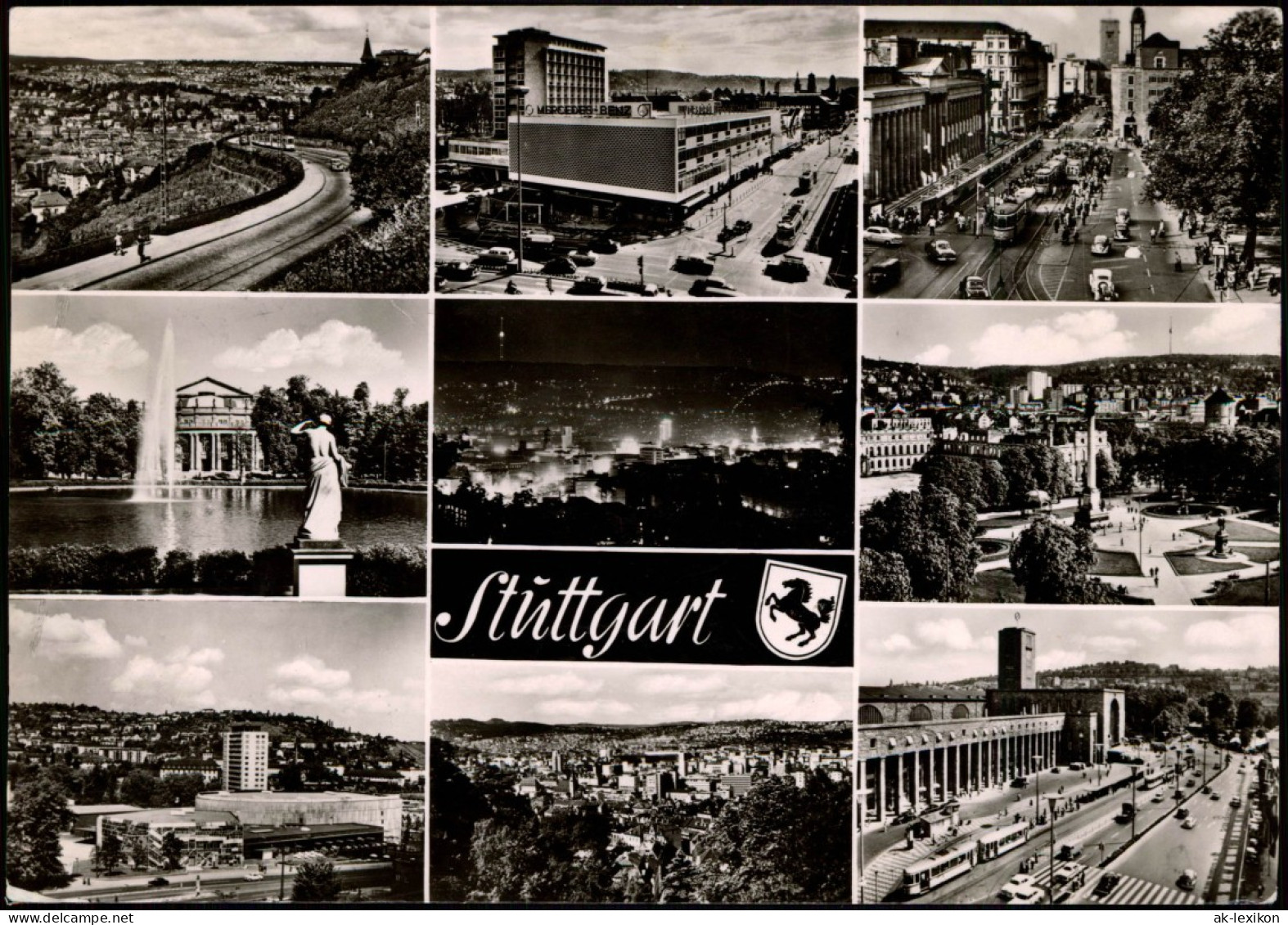 Ansichtskarte Stuttgart Mehrbildkarte Mit 9 Stadtteilansichten 1965 - Stuttgart