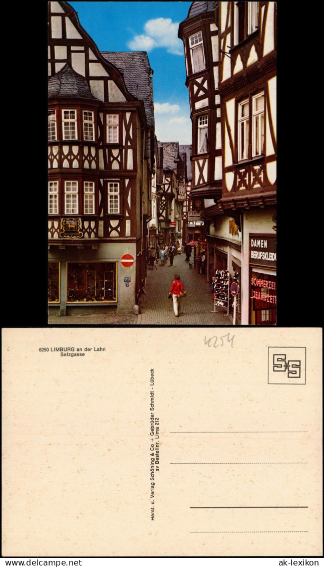 Ansichtskarte Limburg (Lahn) Salzgasse, Geschäfte, Fachwerkhäuser 1970 - Limburg