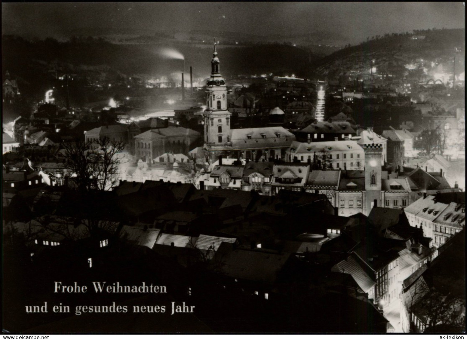 Ansichtskarte Greiz Panorama-Ansicht DDR Weihnachten Grusskarte 1969 - Greiz