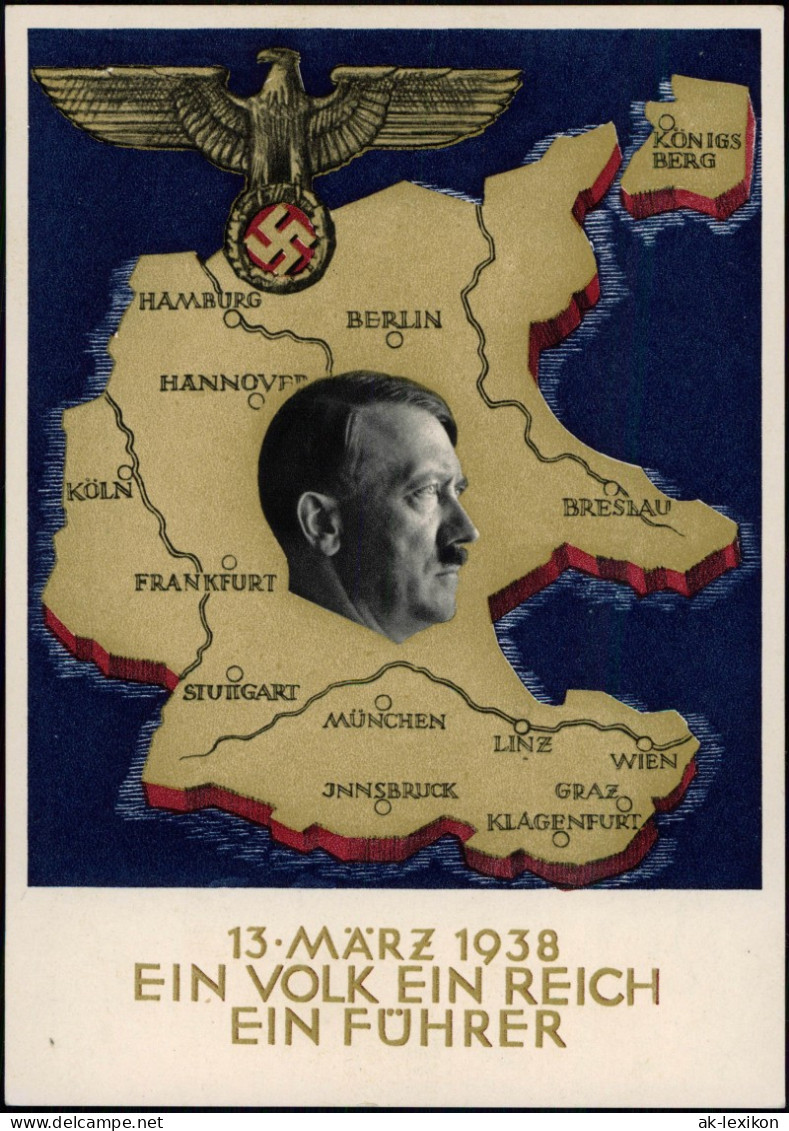 Ansichtskarte  Militär/Propaganda - Deutsches Reich Führer 13. März 1938  Sonderstempel - War 1939-45