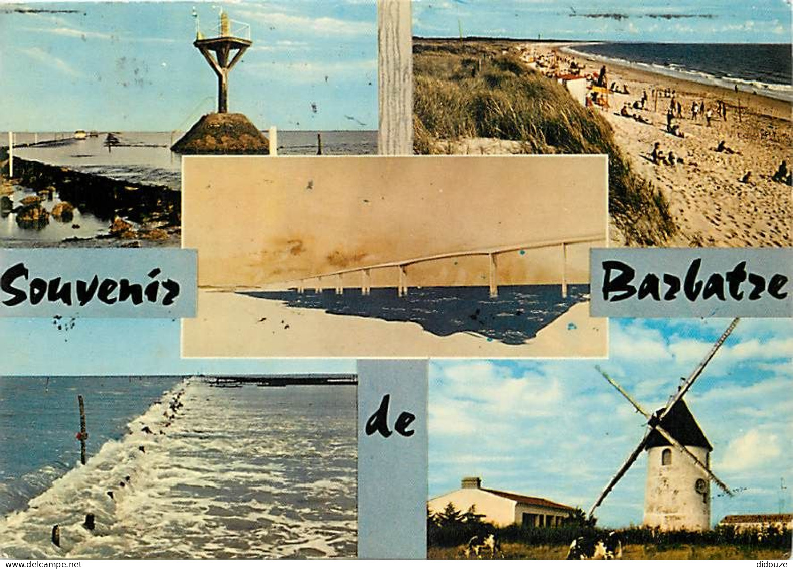 85 - Ile De Noirmoutier - Barbatre - Multivues - Scènes De Plage - Passage Du Goix - Moulin à Vent - Flamme Postale De B - Ile De Noirmoutier