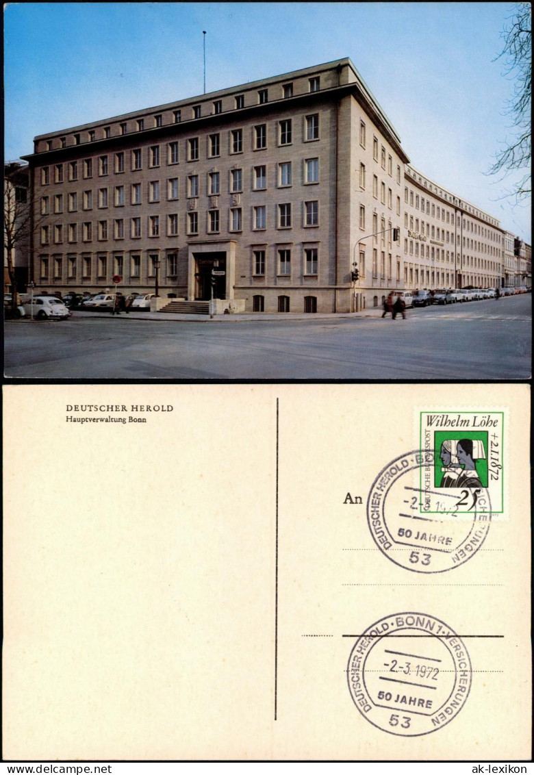 Ansichtskarte Bonn DEUTSCHER HEROLD Hauptverwaltung 1972  Sonderstempel - Bonn
