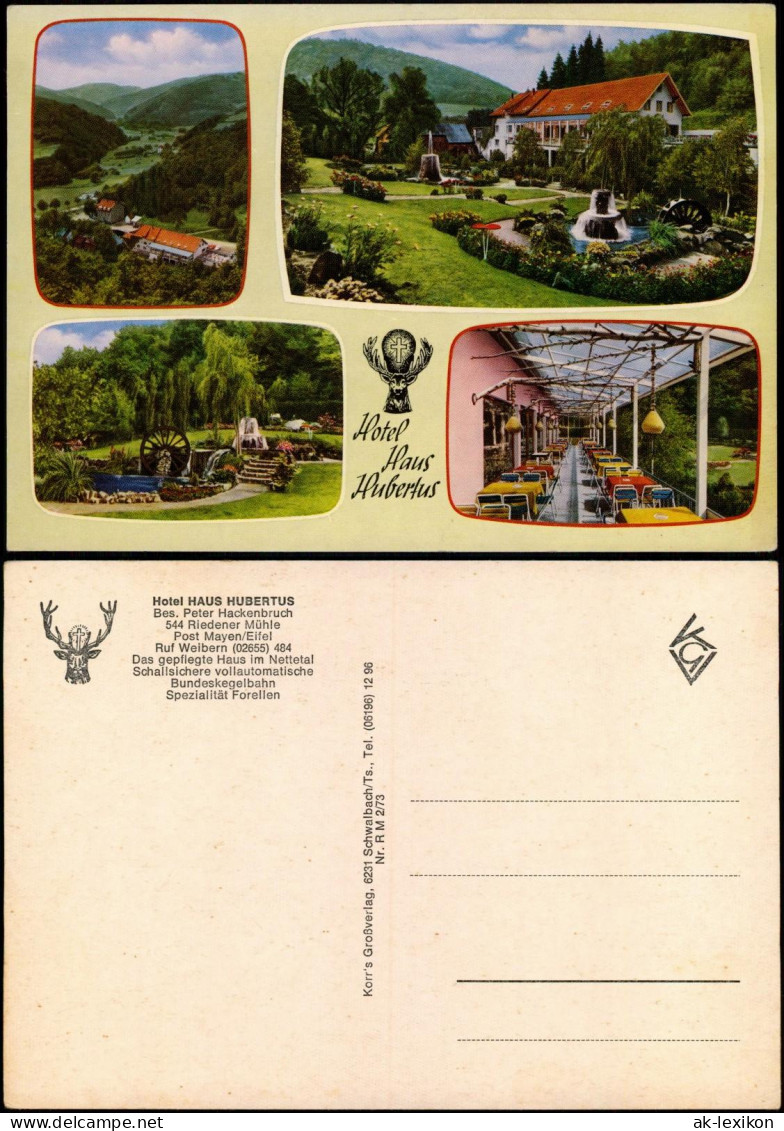 Mayen Umland-Ansicht Hotel HAUS HUBERTUS Bes. Hackenbruch Riedener Mühle 1973 - Mayen