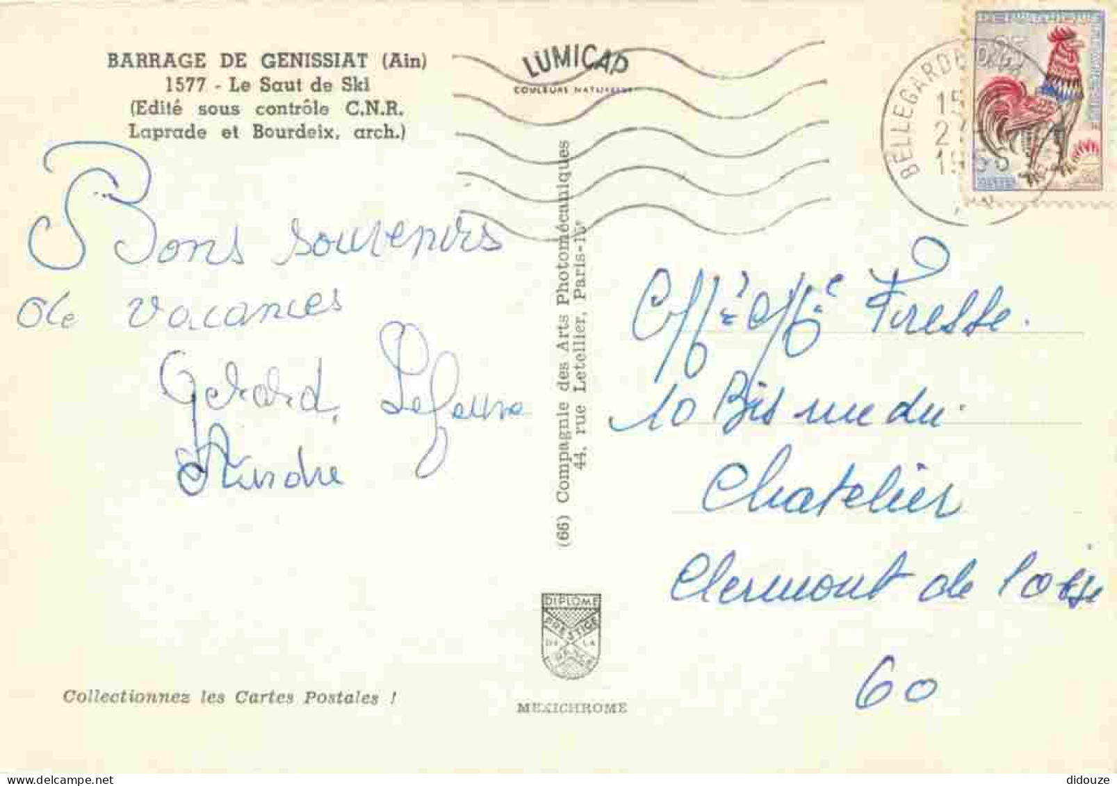 01 - Genissiat - Le Barrage - Blasons - Carte Dentelée - CPSM Grand Format - Voir Scans Recto-Verso - Génissiat