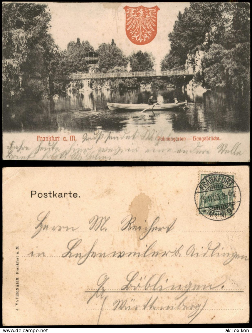 Ansichtskarte Frankfurt Am Main Palmengarten Hängebrücke - Heraldik 1903 - Frankfurt A. Main